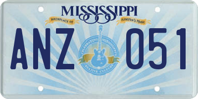 MS license plate ANZ051