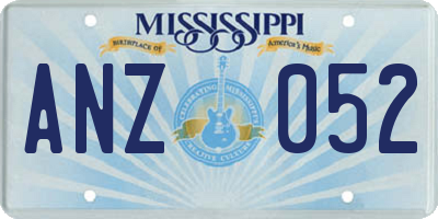 MS license plate ANZ052