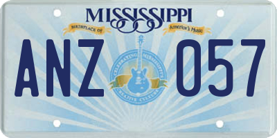 MS license plate ANZ057