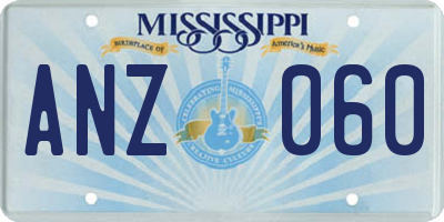MS license plate ANZ060