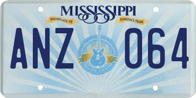 MS license plate ANZ064