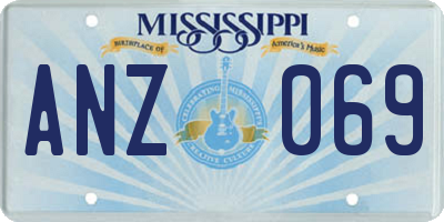 MS license plate ANZ069