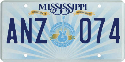 MS license plate ANZ074