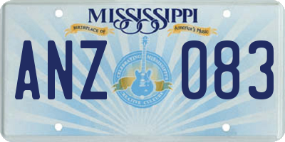 MS license plate ANZ083