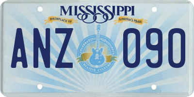 MS license plate ANZ090