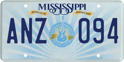 MS license plate ANZ094