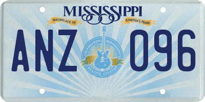 MS license plate ANZ096