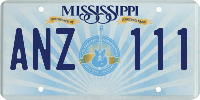 MS license plate ANZ111