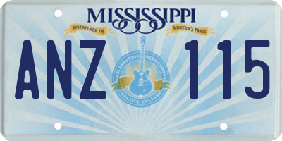 MS license plate ANZ115