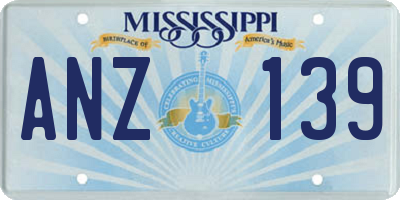MS license plate ANZ139