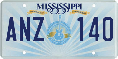 MS license plate ANZ140