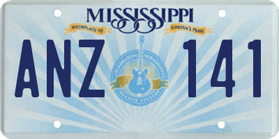 MS license plate ANZ141