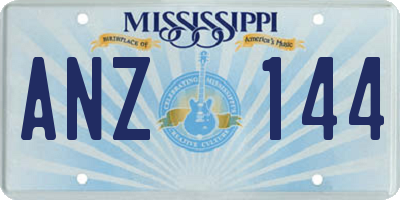 MS license plate ANZ144