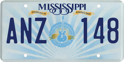 MS license plate ANZ148