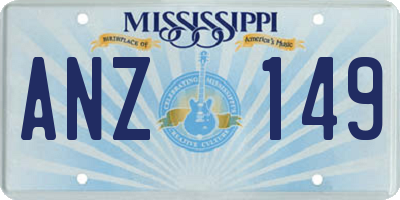 MS license plate ANZ149