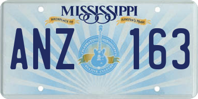 MS license plate ANZ163