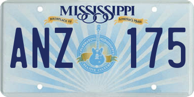 MS license plate ANZ175
