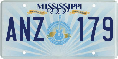 MS license plate ANZ179