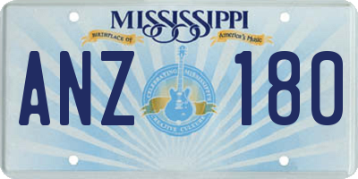 MS license plate ANZ180