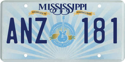 MS license plate ANZ181