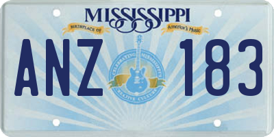 MS license plate ANZ183