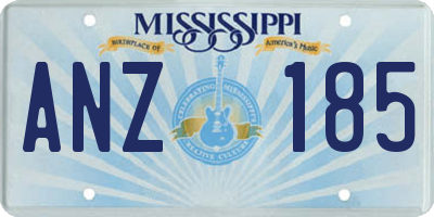MS license plate ANZ185