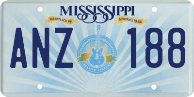 MS license plate ANZ188