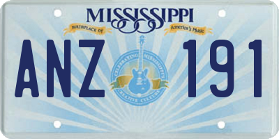 MS license plate ANZ191