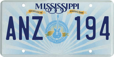 MS license plate ANZ194