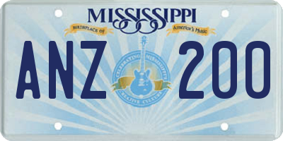 MS license plate ANZ200