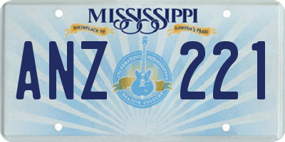 MS license plate ANZ221