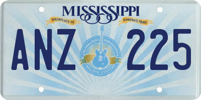 MS license plate ANZ225