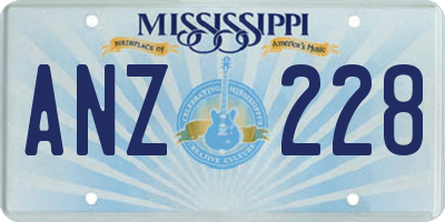 MS license plate ANZ228