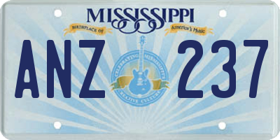 MS license plate ANZ237