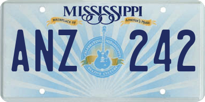 MS license plate ANZ242