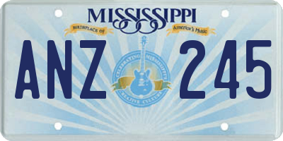 MS license plate ANZ245