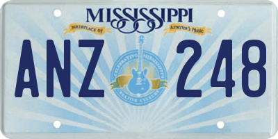 MS license plate ANZ248