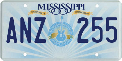 MS license plate ANZ255