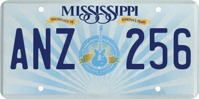 MS license plate ANZ256