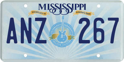 MS license plate ANZ267