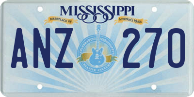 MS license plate ANZ270