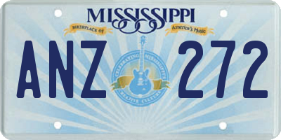 MS license plate ANZ272