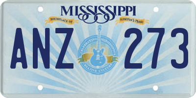 MS license plate ANZ273