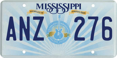 MS license plate ANZ276