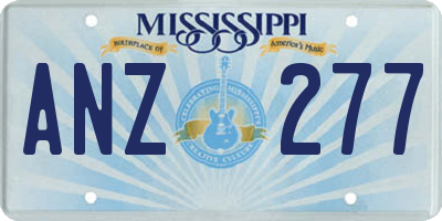 MS license plate ANZ277