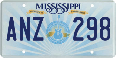 MS license plate ANZ298