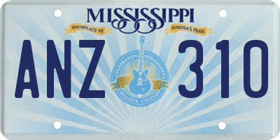 MS license plate ANZ310