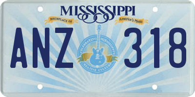 MS license plate ANZ318