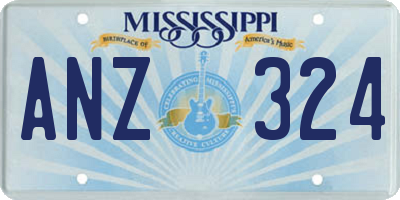 MS license plate ANZ324