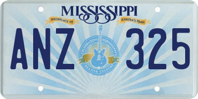 MS license plate ANZ325